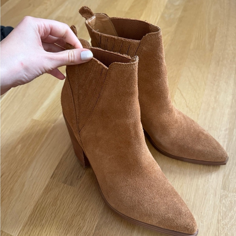 Marc Fisher Brown Suede Ankle Booties
